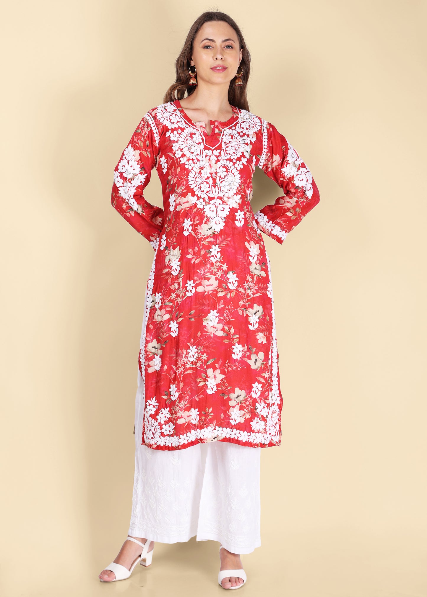 Shabnam Cotton Hand Embroidered Plazo.