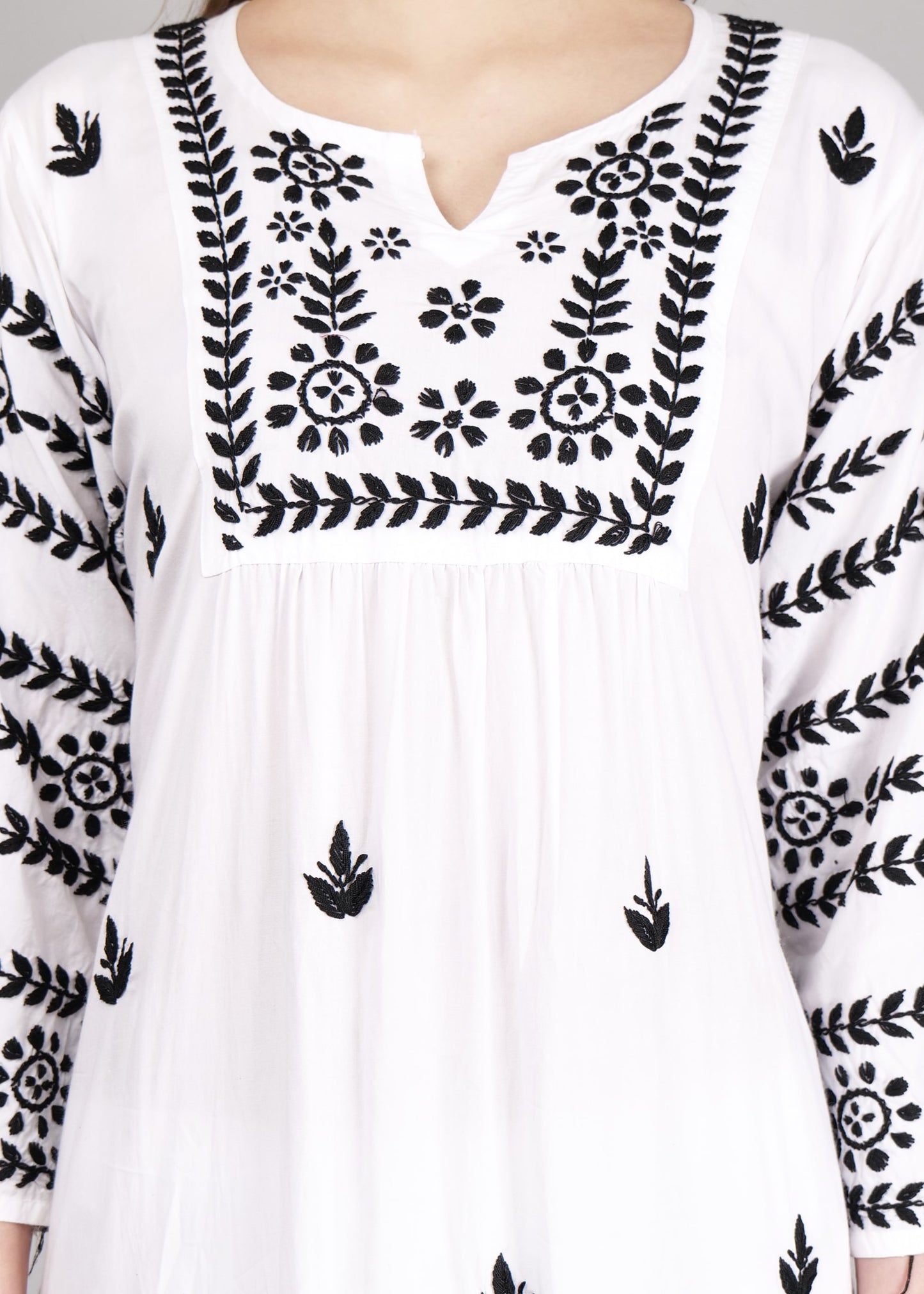 Modal White  Hand Embroidered Chikankari Kurta