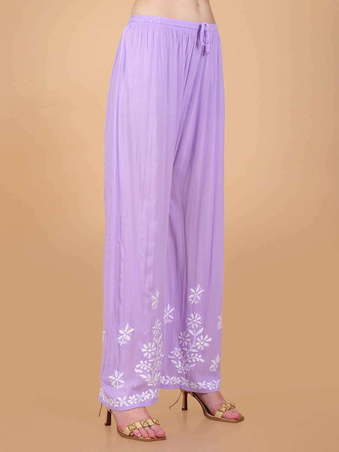 Pure Modal Heavy Bota Pattern hand embroidered Chikankari Kurta Set -Purple