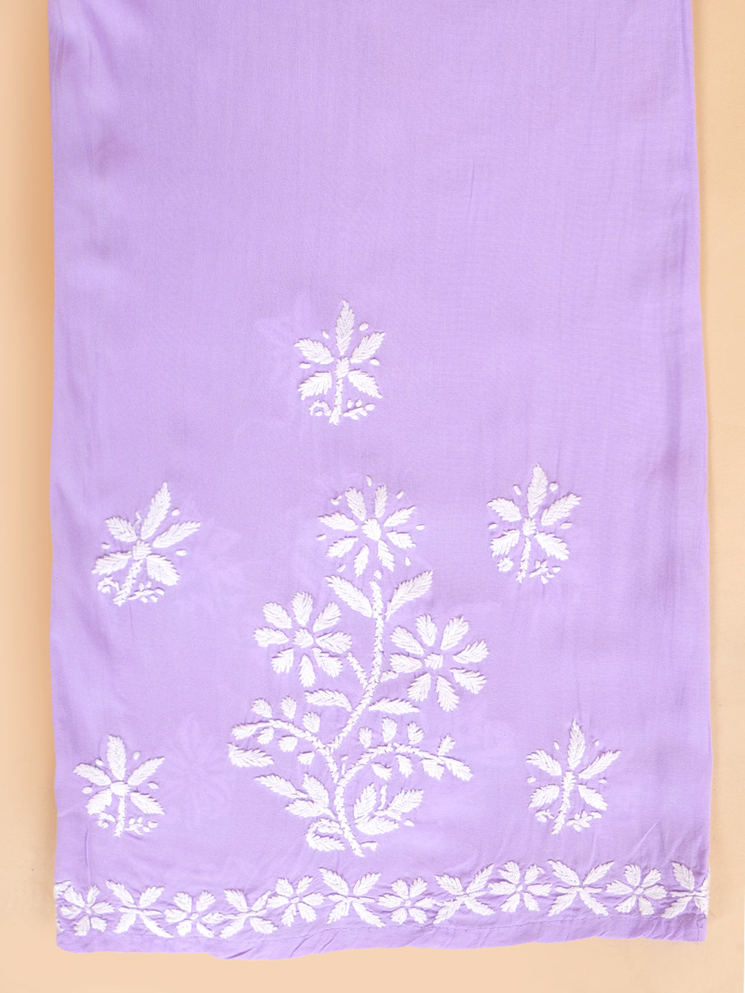 Pure Modal Heavy Bota Pattern hand embroidered Chikankari Kurta Set -Purple