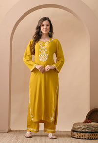 Mustard Yellow & White