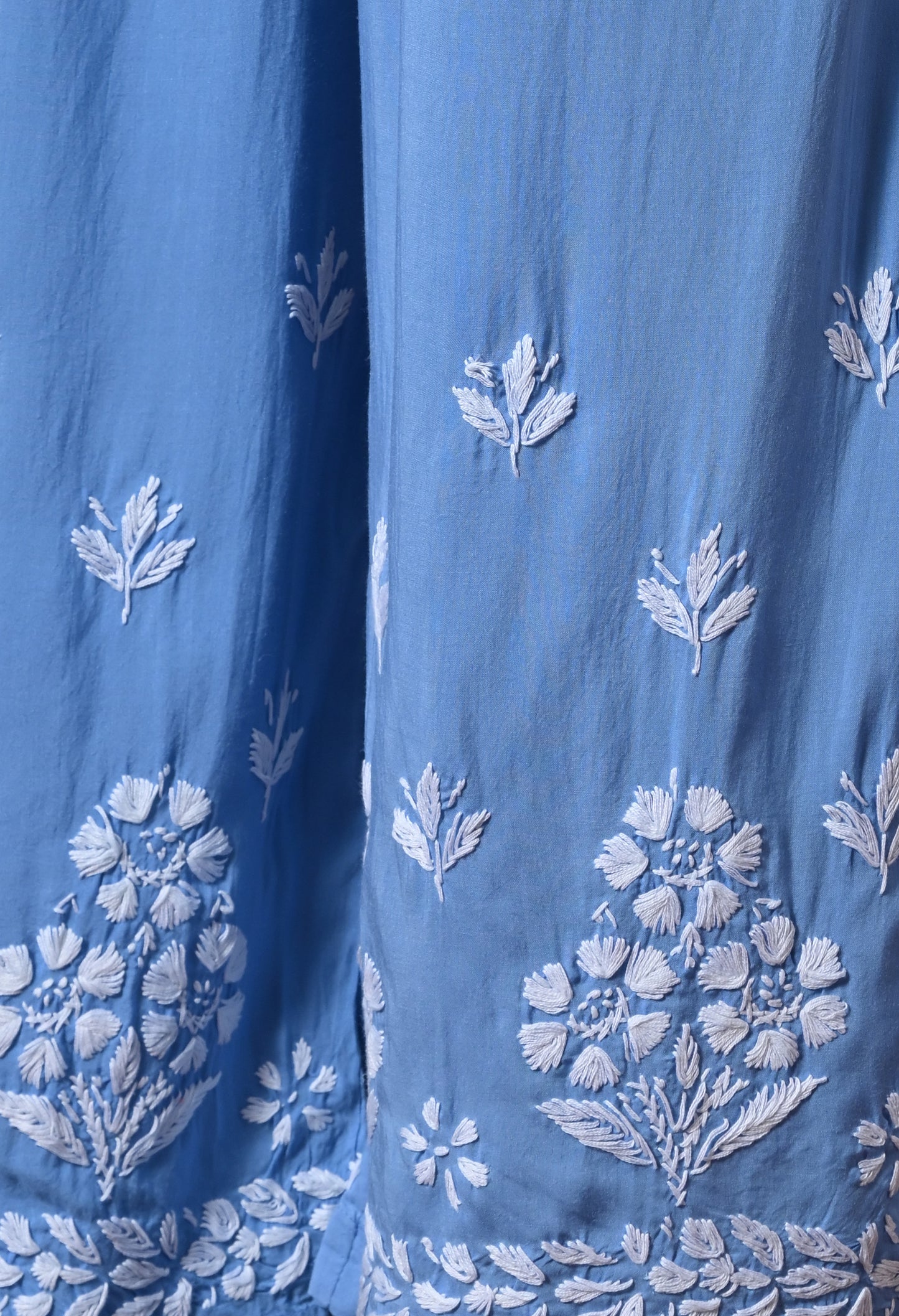 Premium Modal Chikankari Embroidered Set - Blue