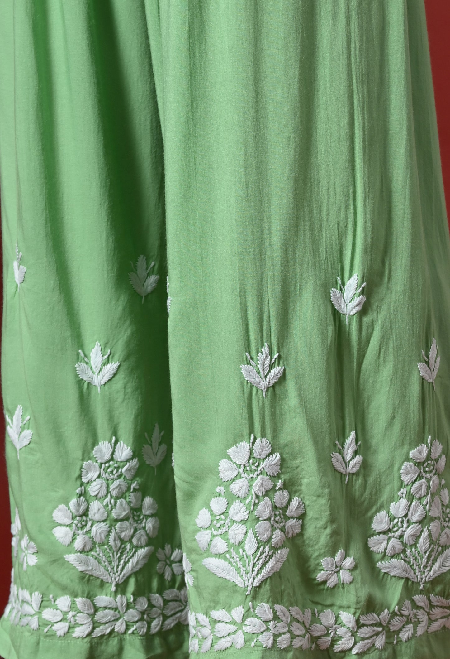 Premium Modal Chikankari Embroidered Set - Green