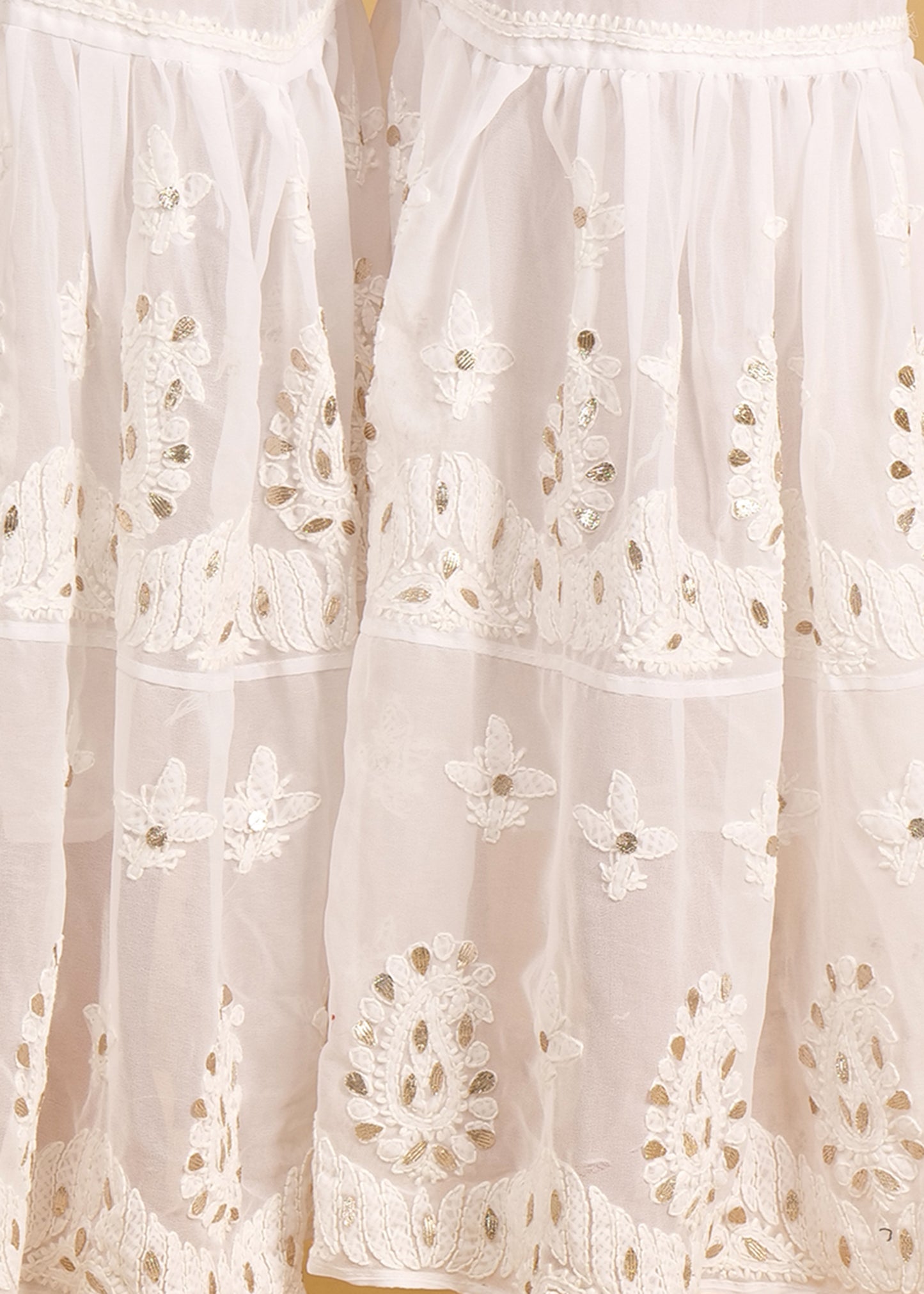 Hand Embroidered Chkankari Gota patti work Sharara Palazo