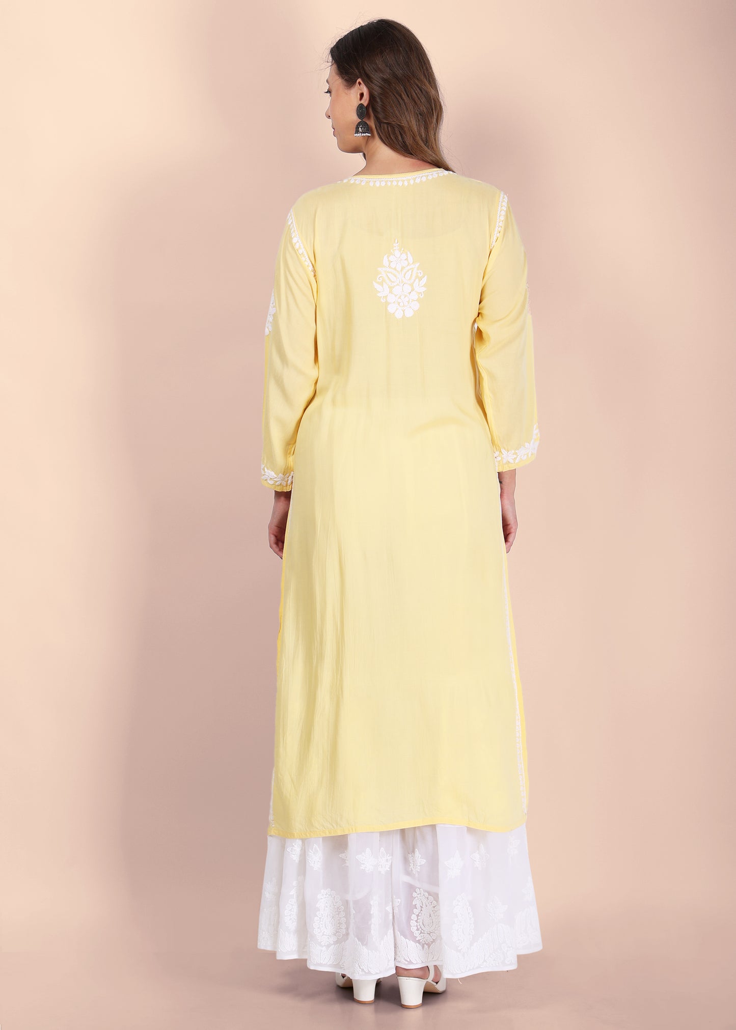 Beautiful Lucknow Chikankari Ethnic Kurta -Modal Fabric.