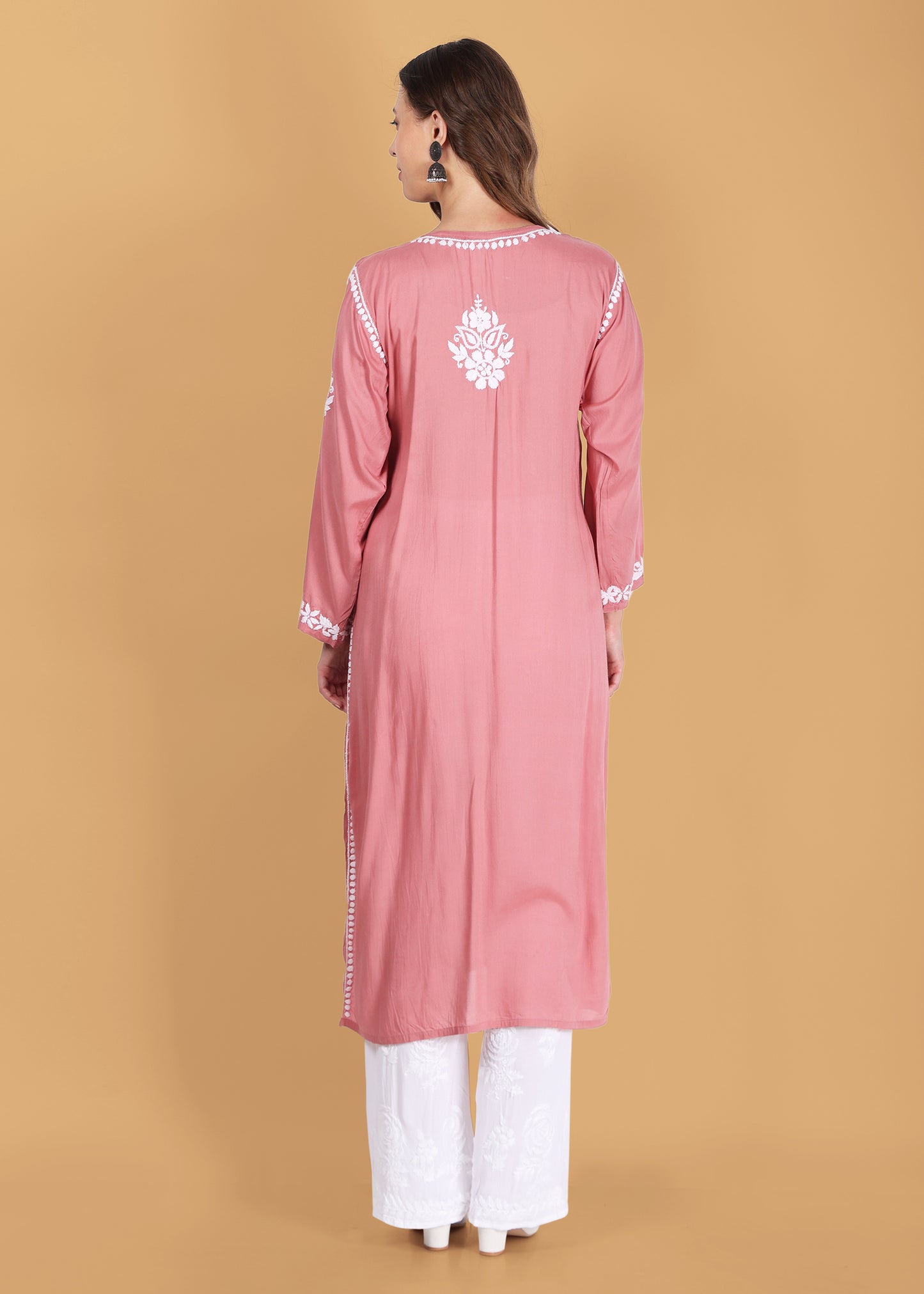 Beautiful Lucknow Chikankari Ethnic Kurta -Modal Fabric.