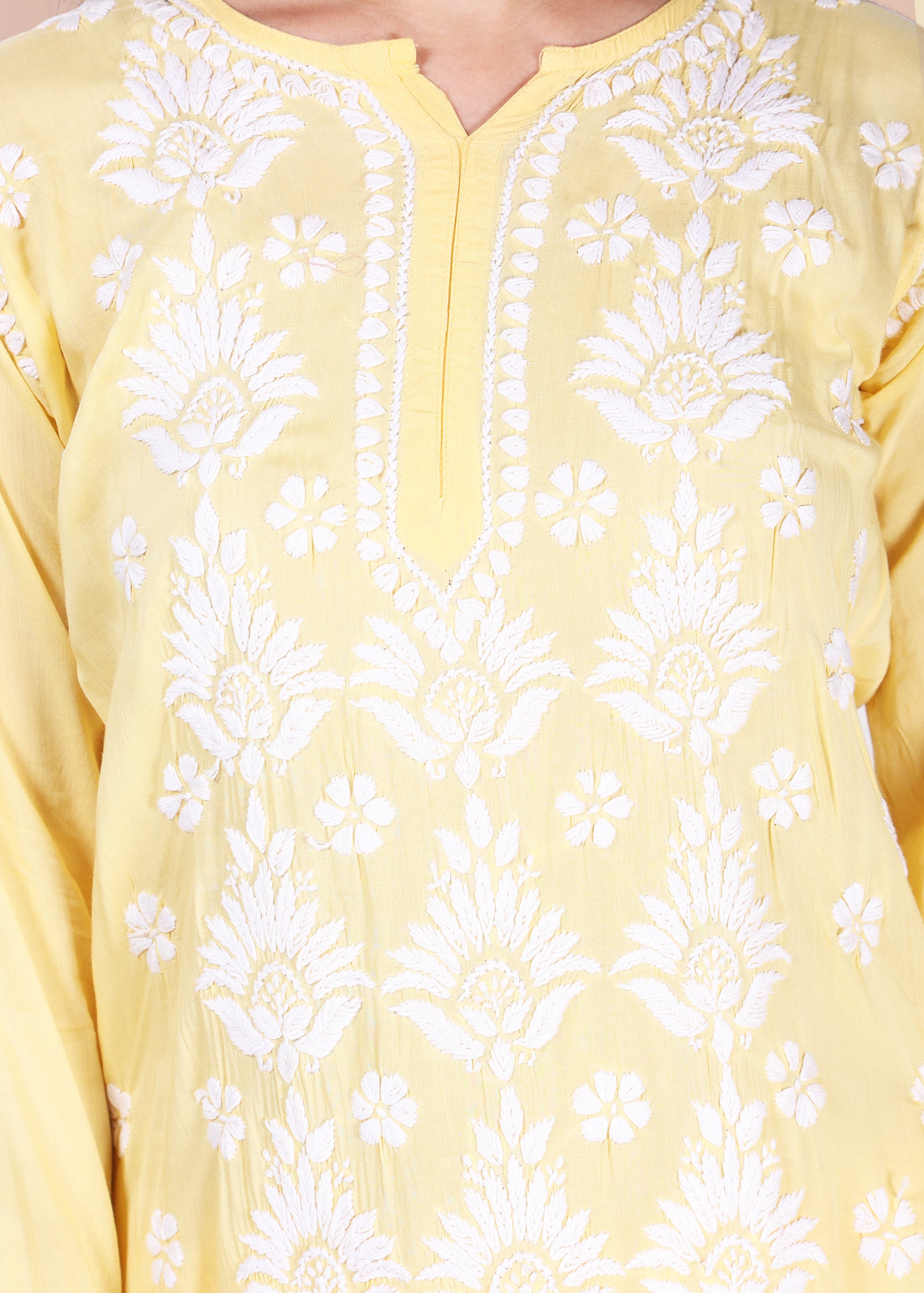 Modal Hand Embroided Lucknow Chikankari Palazo set.