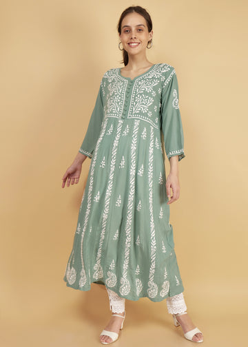 Modal Green Anarkali Kurta/ Gown