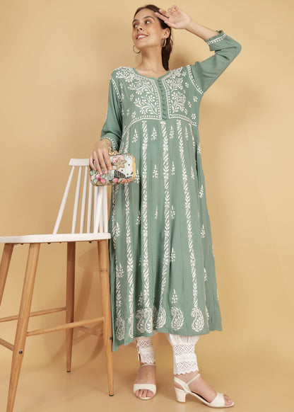 Modal Green Anarkali Kurta/ Gown