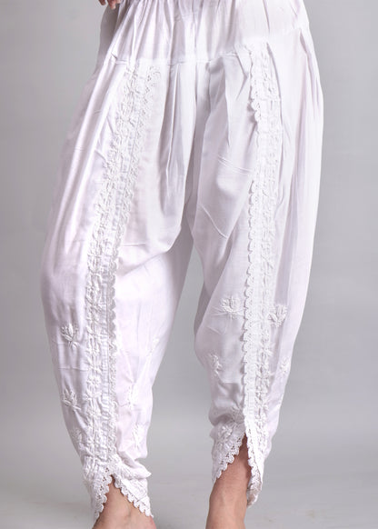 Hand Embroidered Chkankari Cotton Dhoti