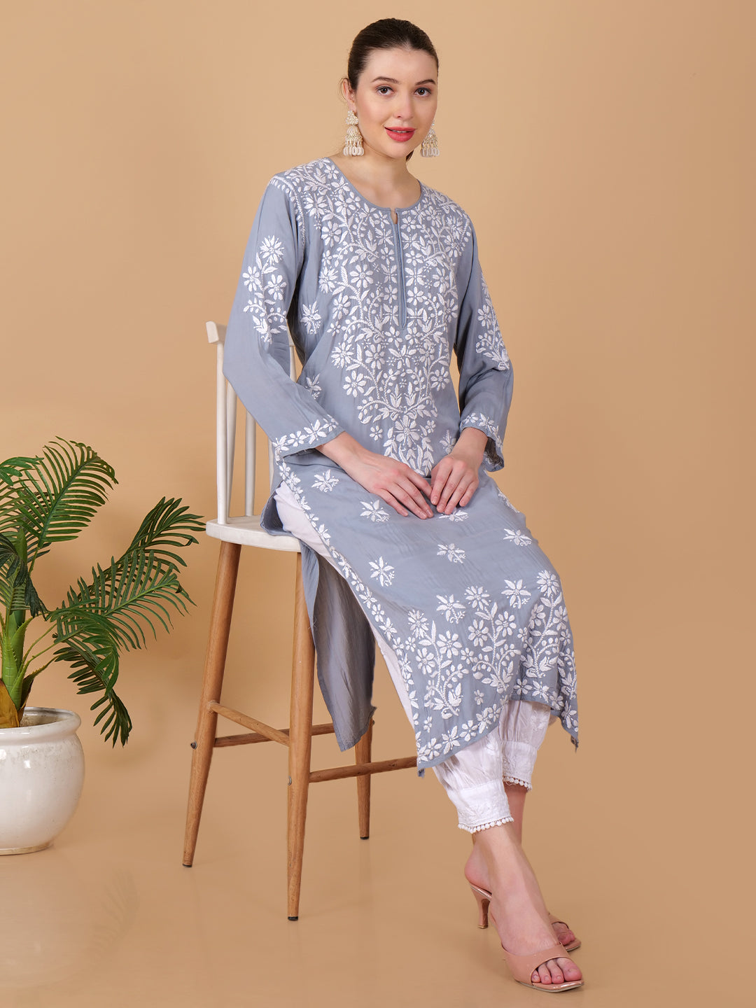 Hand Embroidered Lucknow Chikankari Cotton Salwar