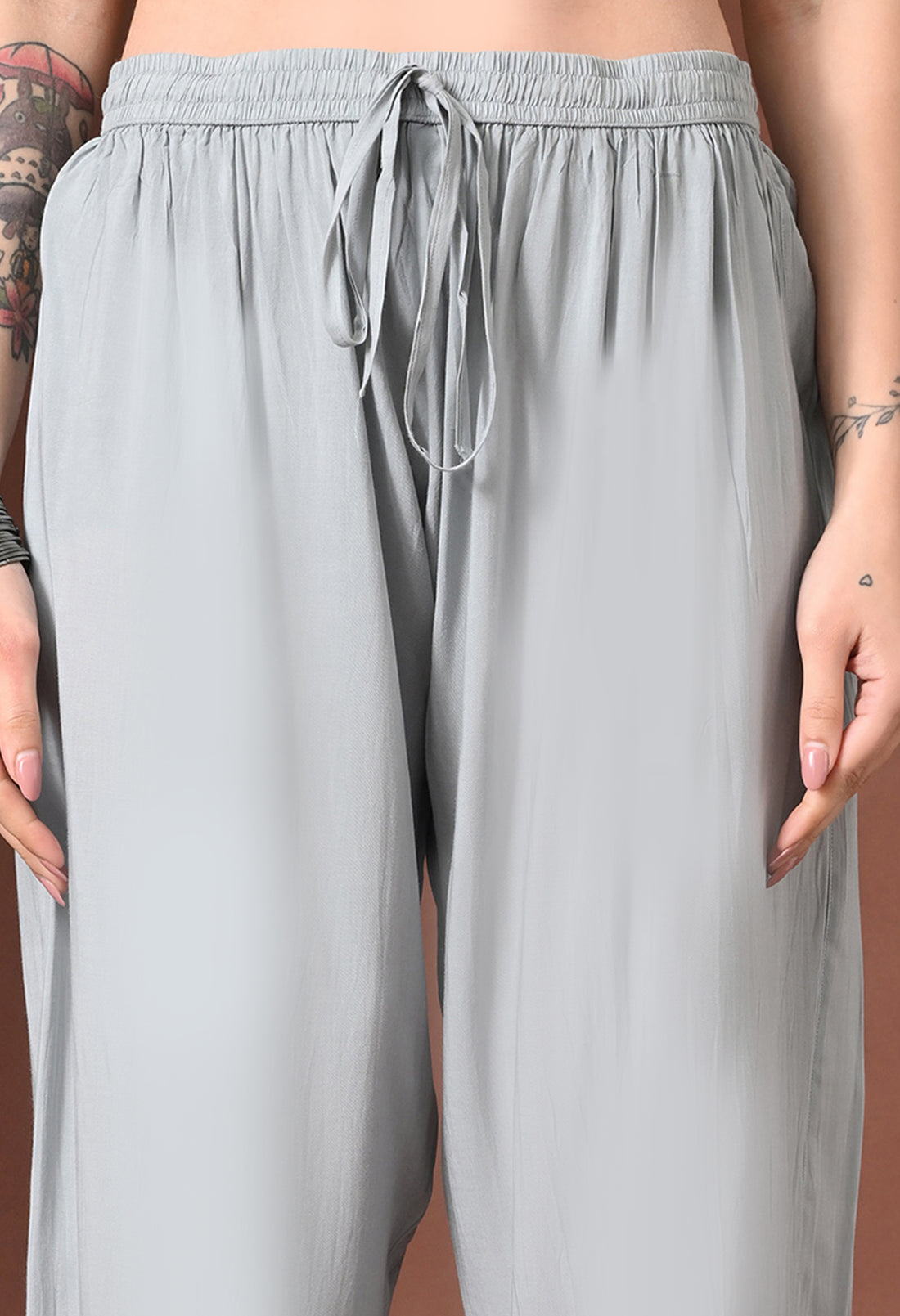 Hand Embroidered Chikankari Modal Kurta Pant Set for Women – Grey