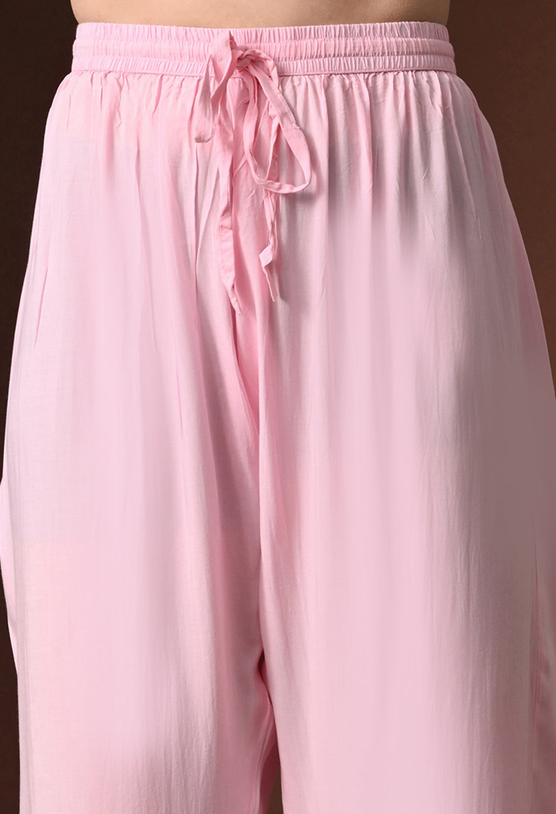 Hand Embroidered Chikankari Modal Kurta Pant Set for Women – Pink