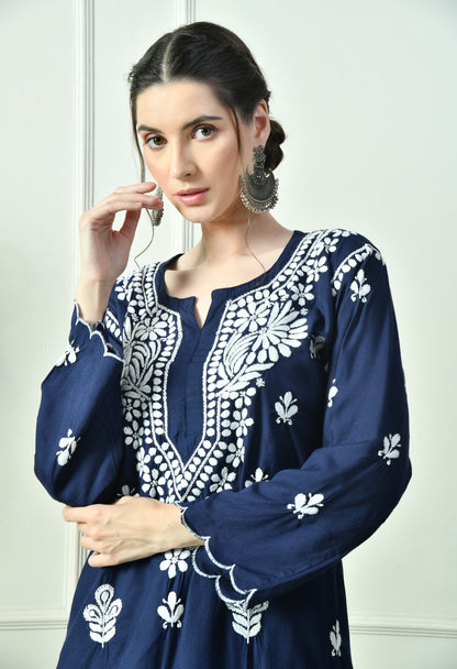 Royal Bloom Hand Embroidered Chikankari Cutwork Set