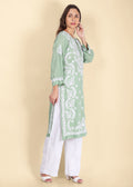Handmade Lucknow Chikankari Straight Modal Kurta.