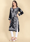 Handmade Lucknow Chikankari Straight Modal Kurta.