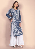 Handmade Lucknow Chikankari Straight Modal Kurta.