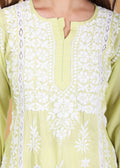 Pink Beautiful Lucknow Chikankari Ethnic Kurta -Modal Fabric.